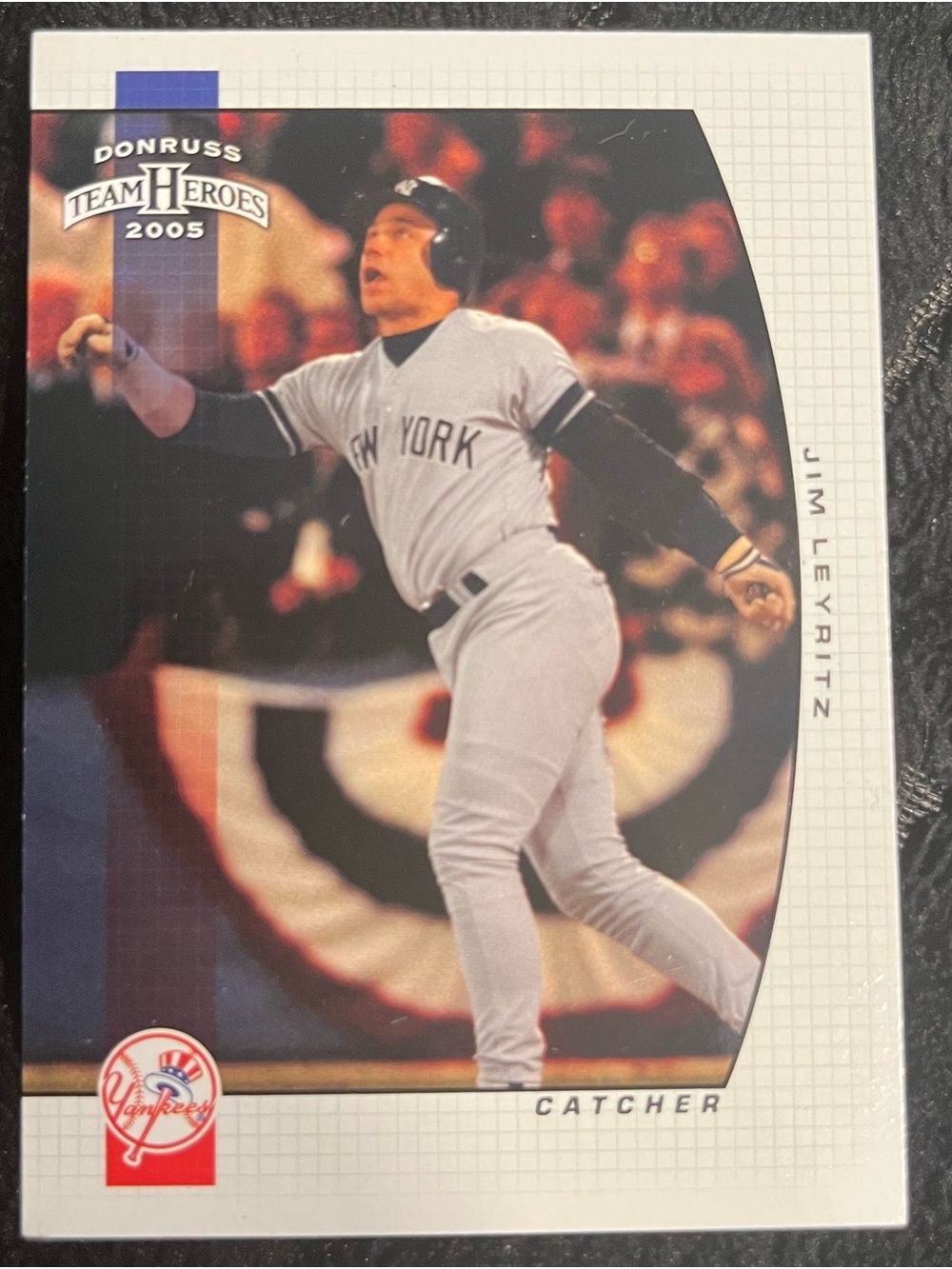 Russ Donruss Jim Leyritz Baseball Card White Red Blue